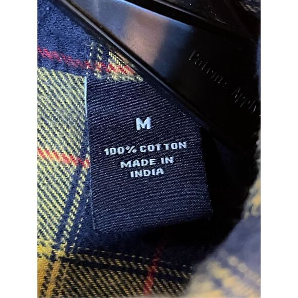 Chaps Shirt Mens Medium Yellow Plaid Button Down Flannel Performance (3481) - Picture 4 of 5